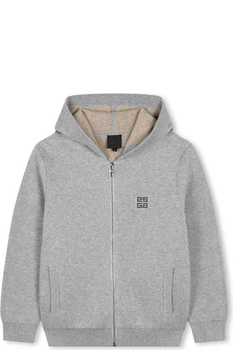 Homeware Givenchy Grey Zip-up Hoodie With 4g Motif
