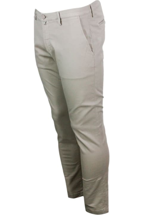 Jacob Cohen Pants for Men Jacob Cohen Luxury Edition Bobby Chino Trousers In Soft Stretch Cotton With Slant Pockets With Zip And Button Closure And Lacquered Button