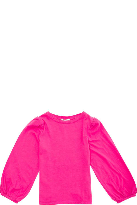 Emile Et Ida T-Shirts & Polo Shirts for Girls Emile Et Ida Fuchsia Top With Puff Sleeves In Bio Cotton Girl