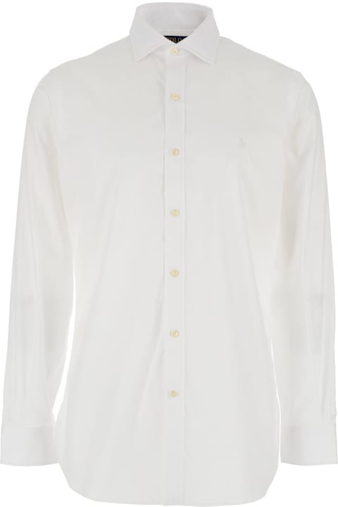 Fashion for Men Polo Ralph Lauren White Shirt With Pointed Collar And Embroidery On The Front In Cotton Man