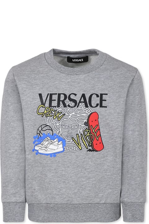 Homeware Versace Grey Sweatshirt For Boy With Logo
