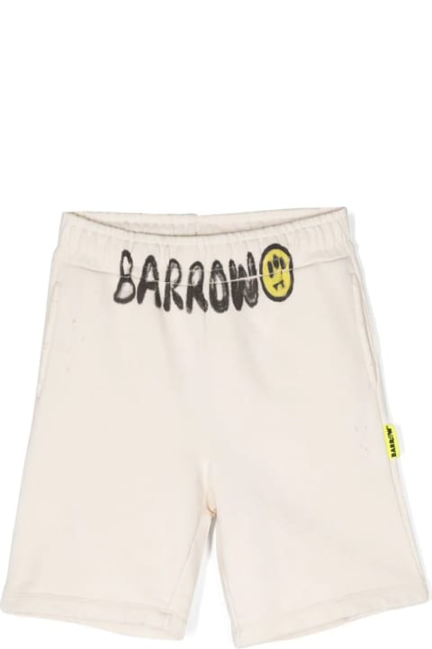 Barrow for Kids Barrow Beige Cotton Shorts With Logo