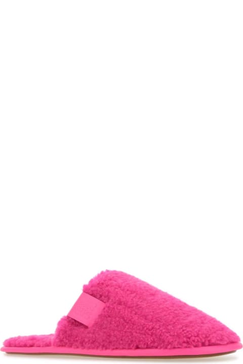 Fashion for Women Loewe Fluo Pink Pile Slippers
