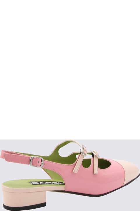 Carel Flat Shoes for Women Carel Pink And Nude Leather Abricot Flats