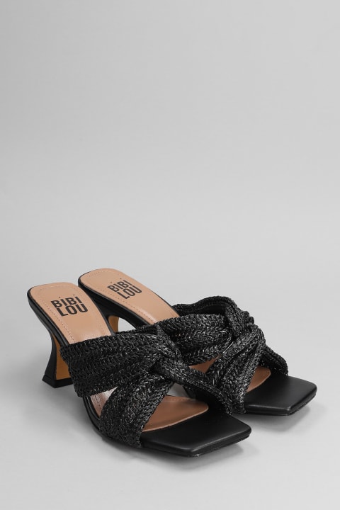 Sandals In Black Synthetic Fibers
