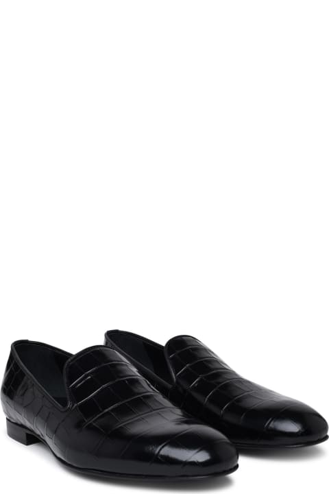 Loafers & Boat Shoes for Men Versace Black Calf Leather Loafers