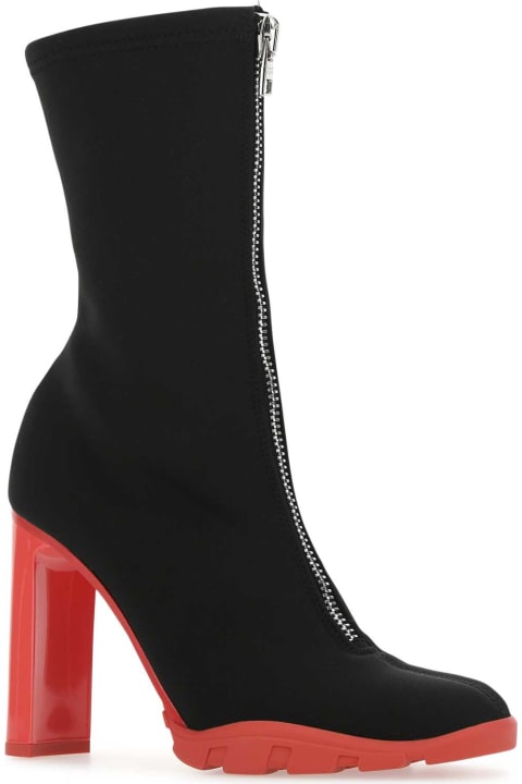 Fashion for Women Alexander McQueen Black Neoprene Slim Tread Boots