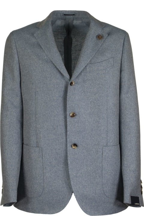 Suits for Men Lardini Single-breasted Two-button Jacket With Herringbone Pattern