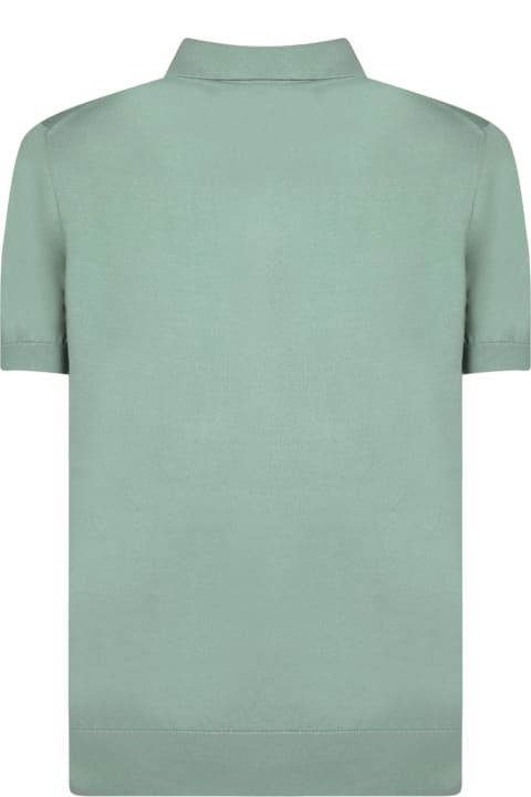 Topwear for Men Zegna Premium Sage Green Cotton Polo Shirt