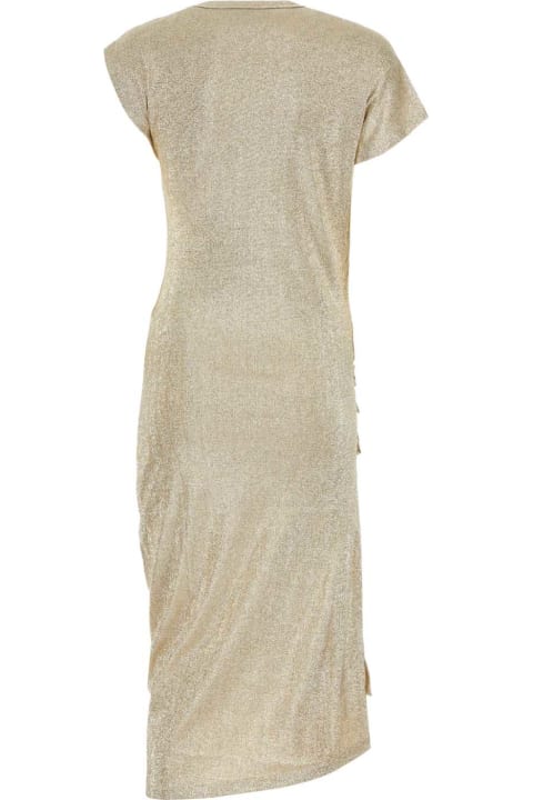 Paco Rabanne Dresses for Women Paco Rabanne Gold Stretch Viscose Blend Dress