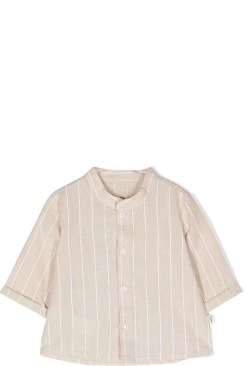 Teddy & Minou Shirts for Baby Boys Teddy & Minou Pinstripe Linen Blend Shirt