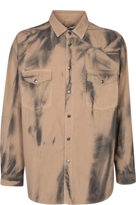 MSGM for Men MSGM Abstract Print Beige Shirt
