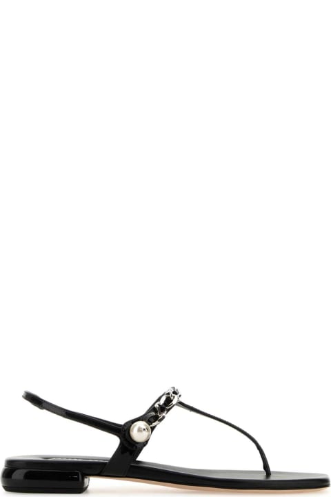 miu skit miu skit for Women miu skit miu skit Black Leather Thong Sandals