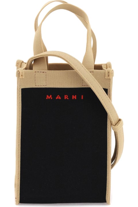 Shoulder Bags for Men Marni Two-tone Jacquard Mini Crossbody Bag
