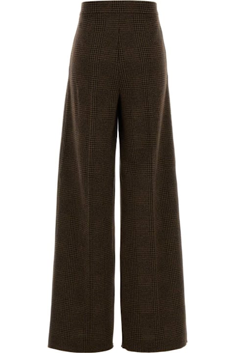 Max Mara Embroidered Cotton Blend Ponza Wide-leg Pant