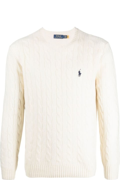 Homeware Polo Ralph Lauren Cream White Wool-cashmere Blend Jumper
