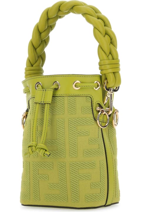 Fashion for Women Fendi Pistachio Fabric And Leather Mini Mon Tresor Bucket Bag