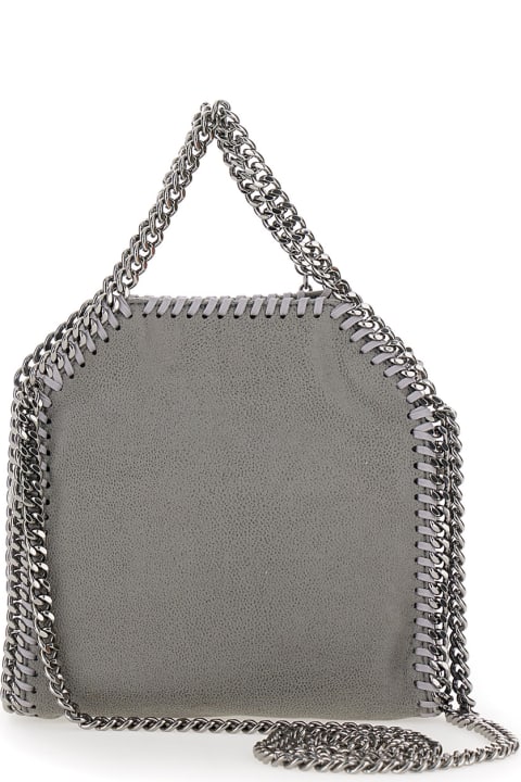 Stella McCartney Totes for Women Stella McCartney '3chain' Tiny Grey Tote Bag With Logo Engraved On Charm In Faux Leather Woman