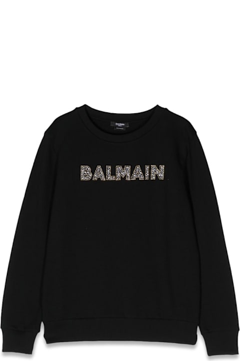 Balmain لـ Kids Balmain Logo Crewneck Sweatshirt