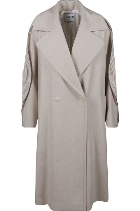 Double-breast Knit Sided Coat