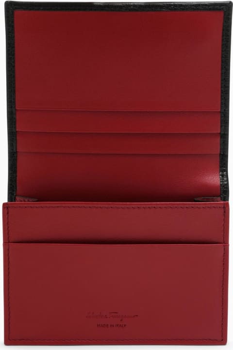ウィメンズ Ferragamoの財布 Ferragamo Gancini Two-tone Black\/red Billfold Wallet