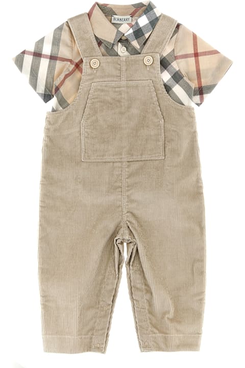 Burberry أطقم وبودي سوت لـ رُضع أولاد Burberry Three-piece Baby Set