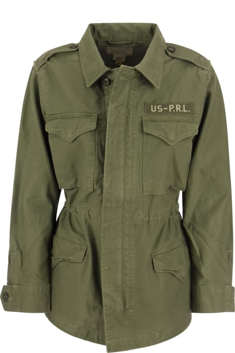 Polo Ralph Lauren Topwear for Women Polo Ralph Lauren Military Green Surplus Jacket With Embroidered Patch In Cotton Woman Polo Ralph Lauren