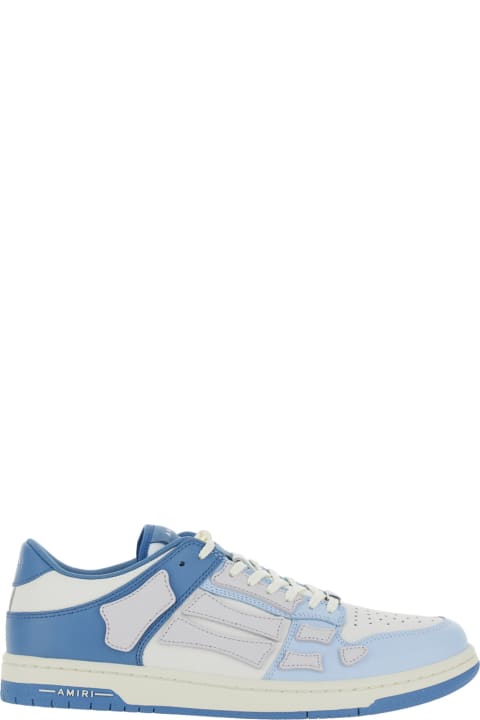 AMIRI Sneakers for Men AMIRI 'skel Top Low' Light Blue And Blue Bi-color Sneakers With Skeleton Patch In Leather Man