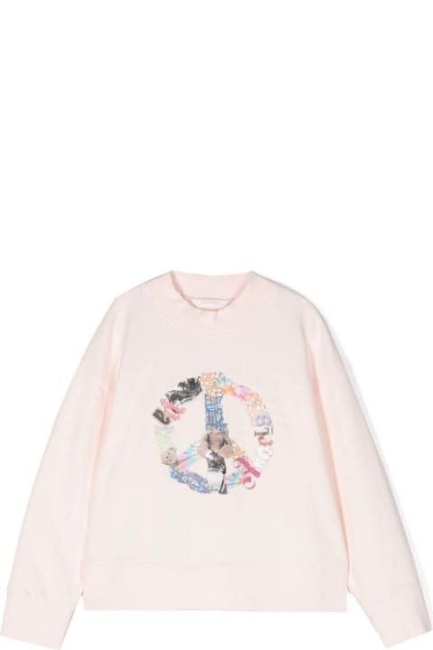 Palm Angels Sweaters & Sweatshirts for Girls Palm Angels Crewneck Sweatshirt With Graphic Print In Pink Cotton Girl