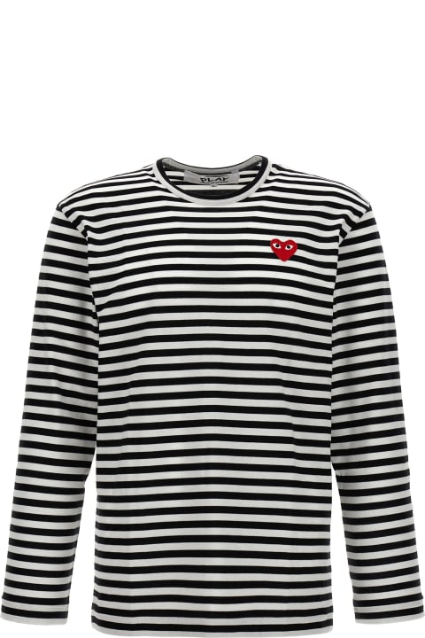 Topwear for Men Comme des Garçons Logo Patch Stripes T-shirt