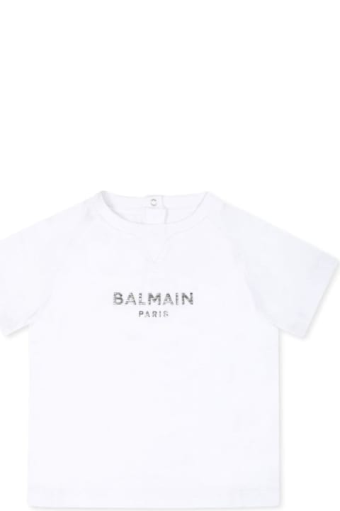 Topwear for Baby Girls Balmain T-shirt Con Stampa Logo