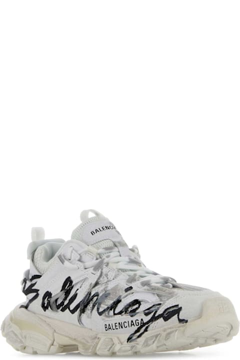 Balenciaga White Mesh And Rubber Track Sneakers