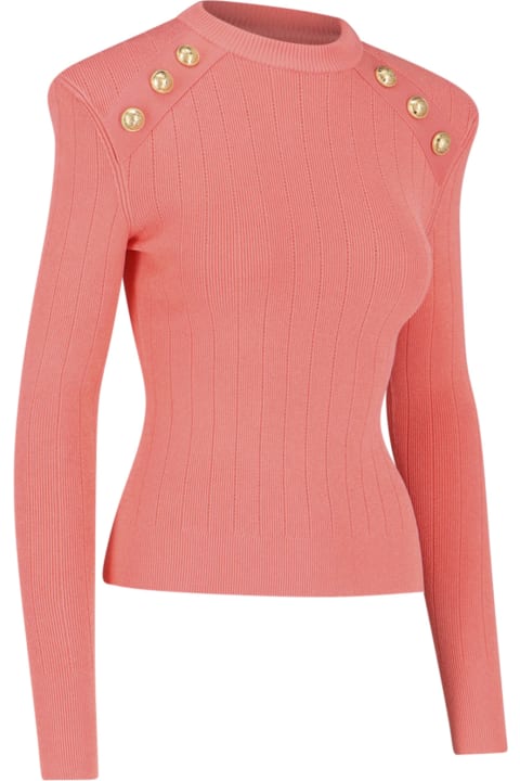 Balmain Clothing for Women Balmain Gold Button Sweater