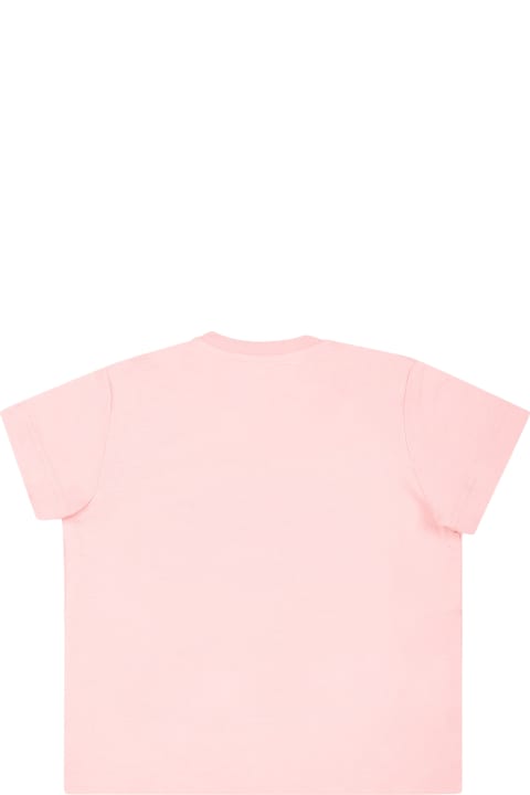 Fashion for Baby Girls Moschino Pink T-shirt For Baby Girl With Teddy Bear