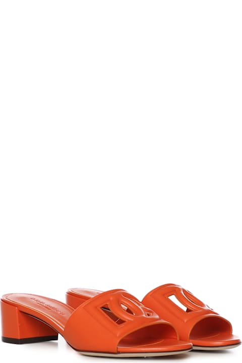 Dolce & Gabbana Calfskin Slides With Logo