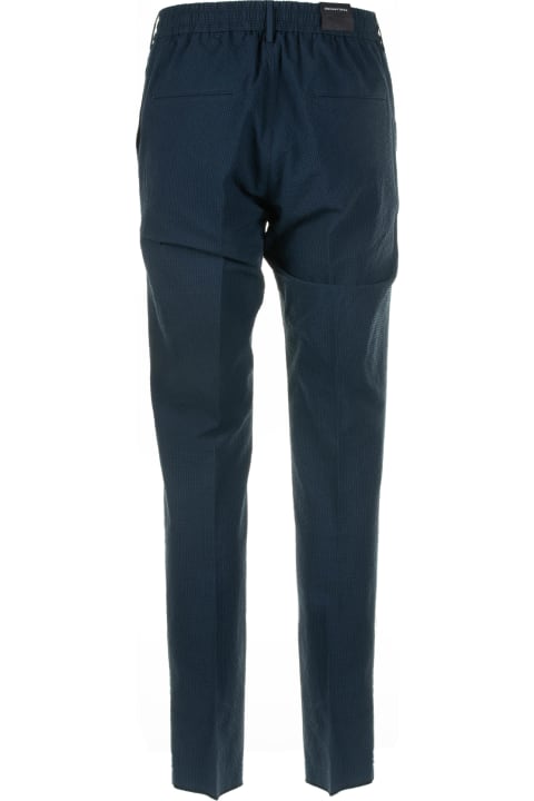 Tagliatore for Men Tagliatore Navy Blue Trousers With Drawstring