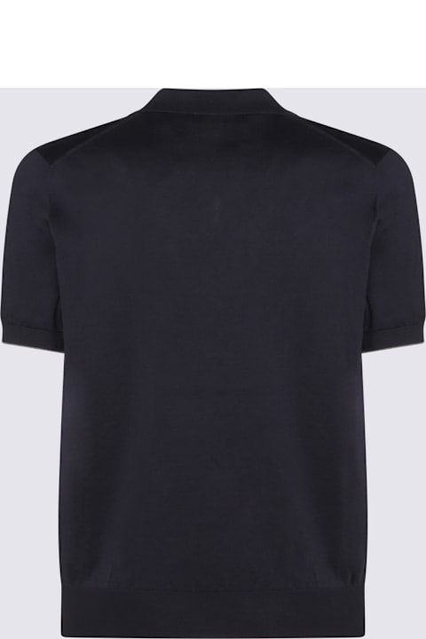 Homeware Brunello Cucinelli Navy Cotton Polo Shirt