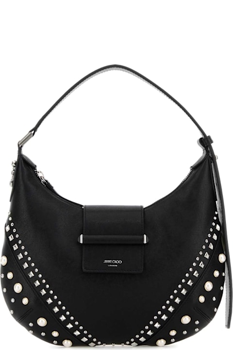 Homeware Jimmy Choo Black Leather Bar Shoulder Bag