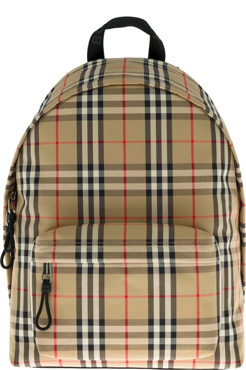 Burberry Man's Vintage Check Fabric Backpack