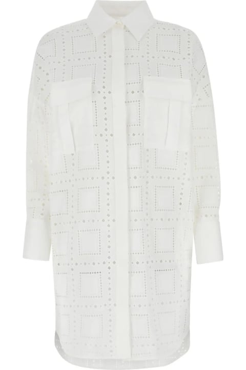 ウィメンズ新着アイテム MSGM White Broderie Anglaise Shirt Dress MSGM