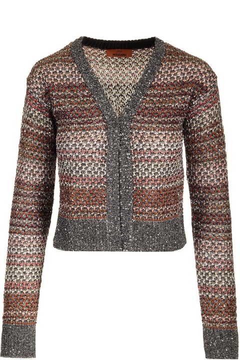Missoni Sweaters for Women Missoni Metallic Thread Sequin Embellished Cardigan