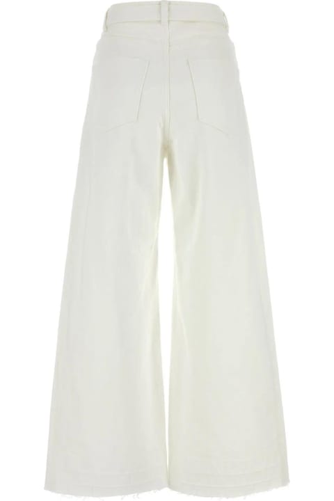 Fashion for Women Sacai White Denim Wide-leg Jeans