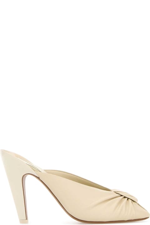 Chloé Ivory Leather Suzie Mules