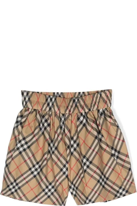 Vintage Check-pattern Cotton Shorts