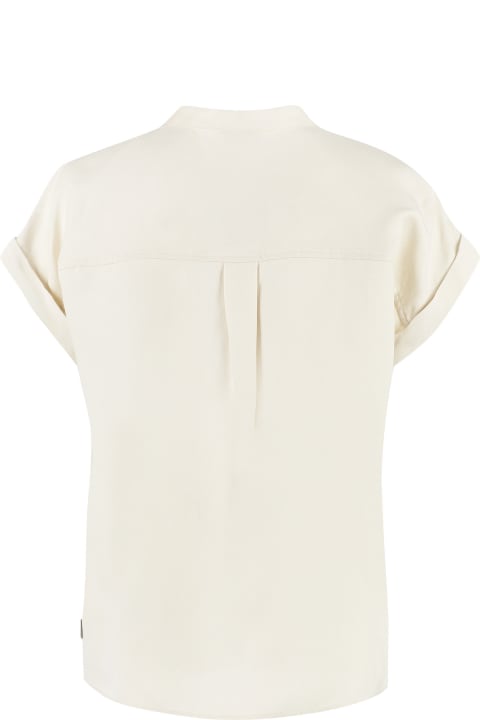 Woolrich for Women Woolrich Short Sleeve Linen Blend Shirt
