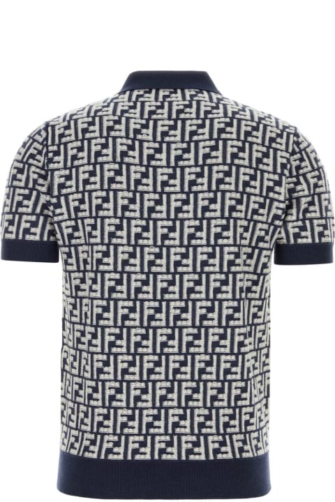 Fendi for Men Fendi Embroidered Wool Polo Shirt
