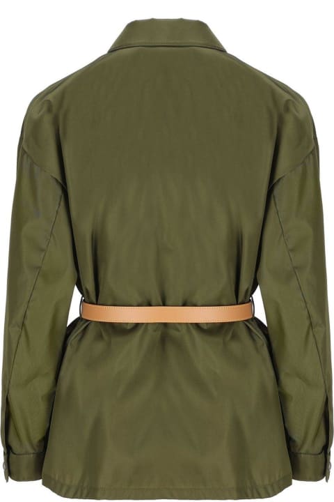 Clothing for Women Prada Triangle-logo Belted Jacket