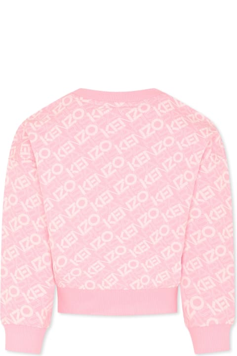 Kenzo Kids for Girls Kenzo Kids Pink Sweatshirt For Girl With Logo