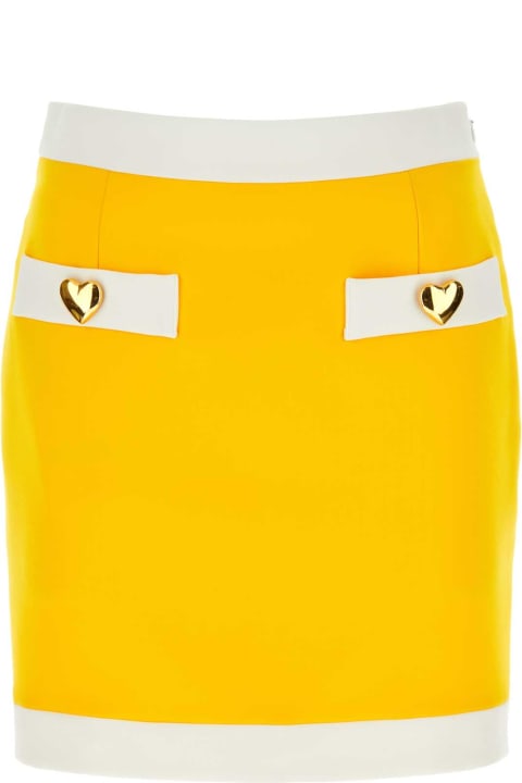 Skirts for Women Moschino Yellow Stretch Jersey Mini Skirt