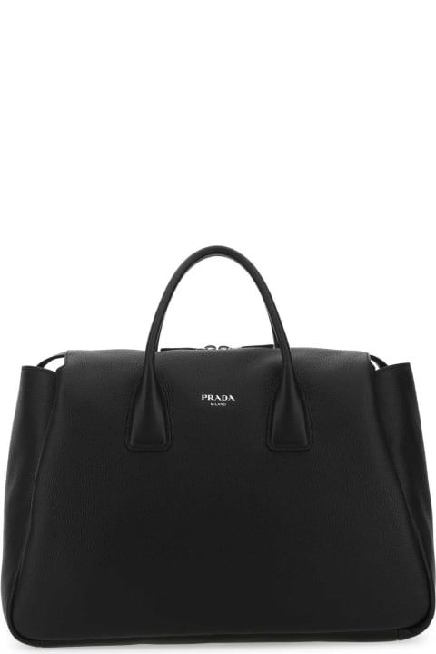 Investment Bags for Men Prada Black Leather Travel Bag